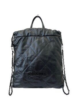 Chanel 22 Chain Backpack So Black